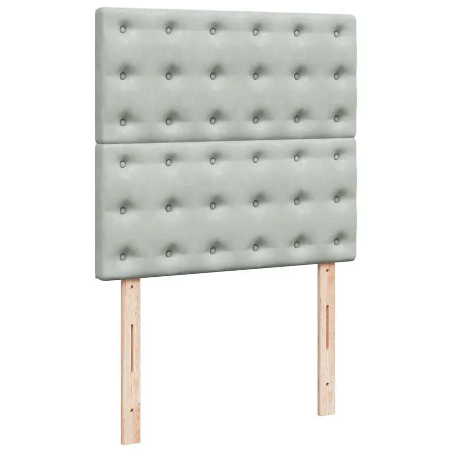 Sommier à lattes de lit et matelas Gris clair 90x200 cm Velours - 8