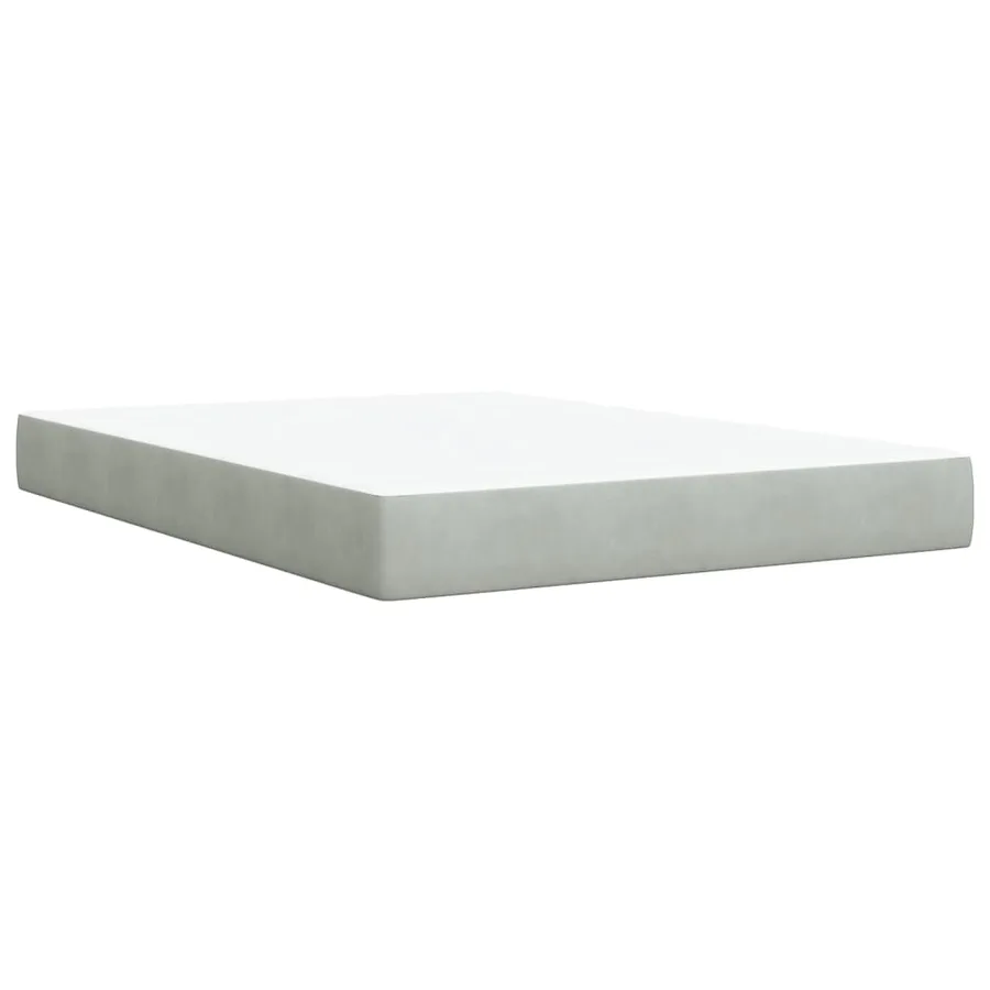 Sommier à lattes de lit et matelas Gris clair 160x200cm Velours - 9