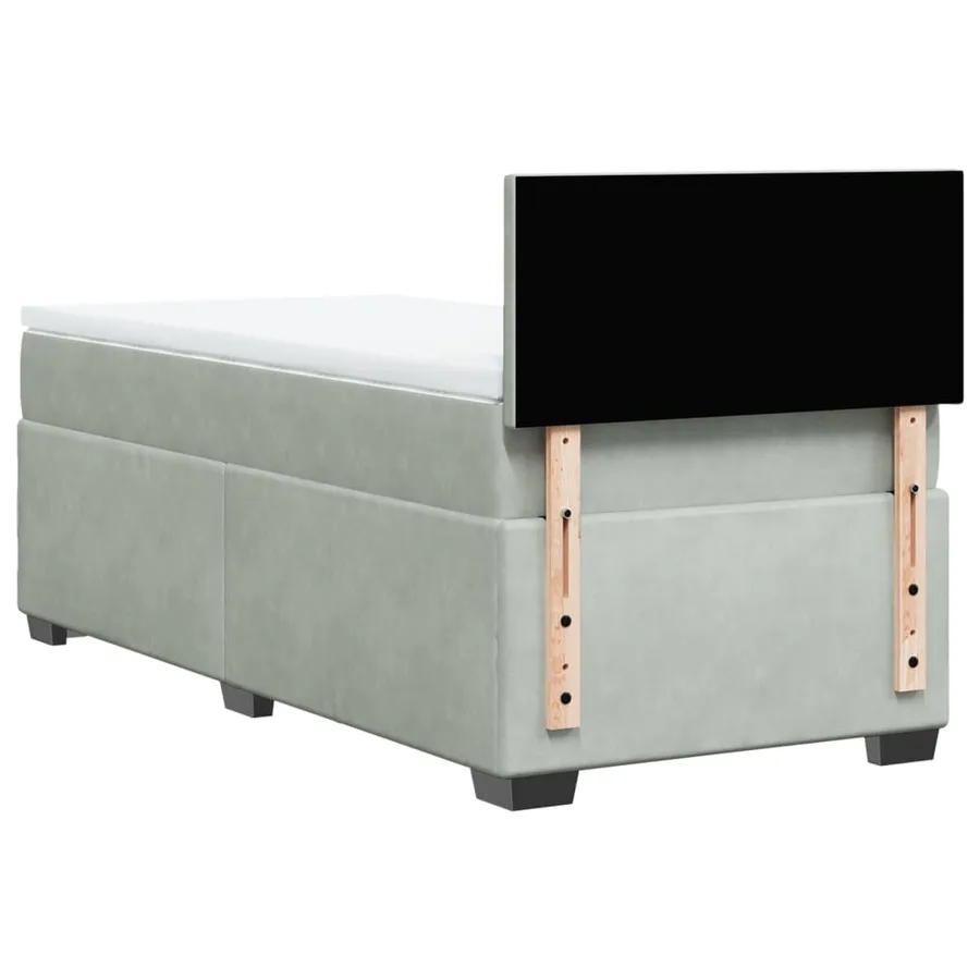 Sommier à lattes de lit et matelas Gris clair 90x200 cm Velours - 10