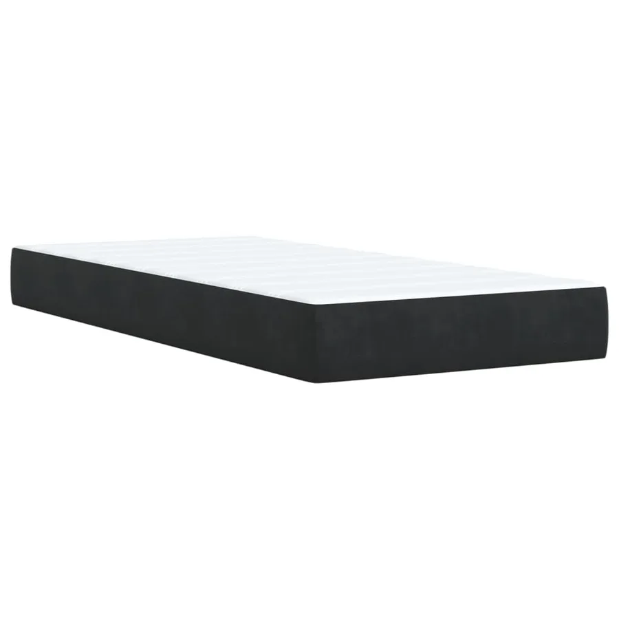 Sommier à lattes de lit avec matelas Noir 90x200 cm Velours - 6
