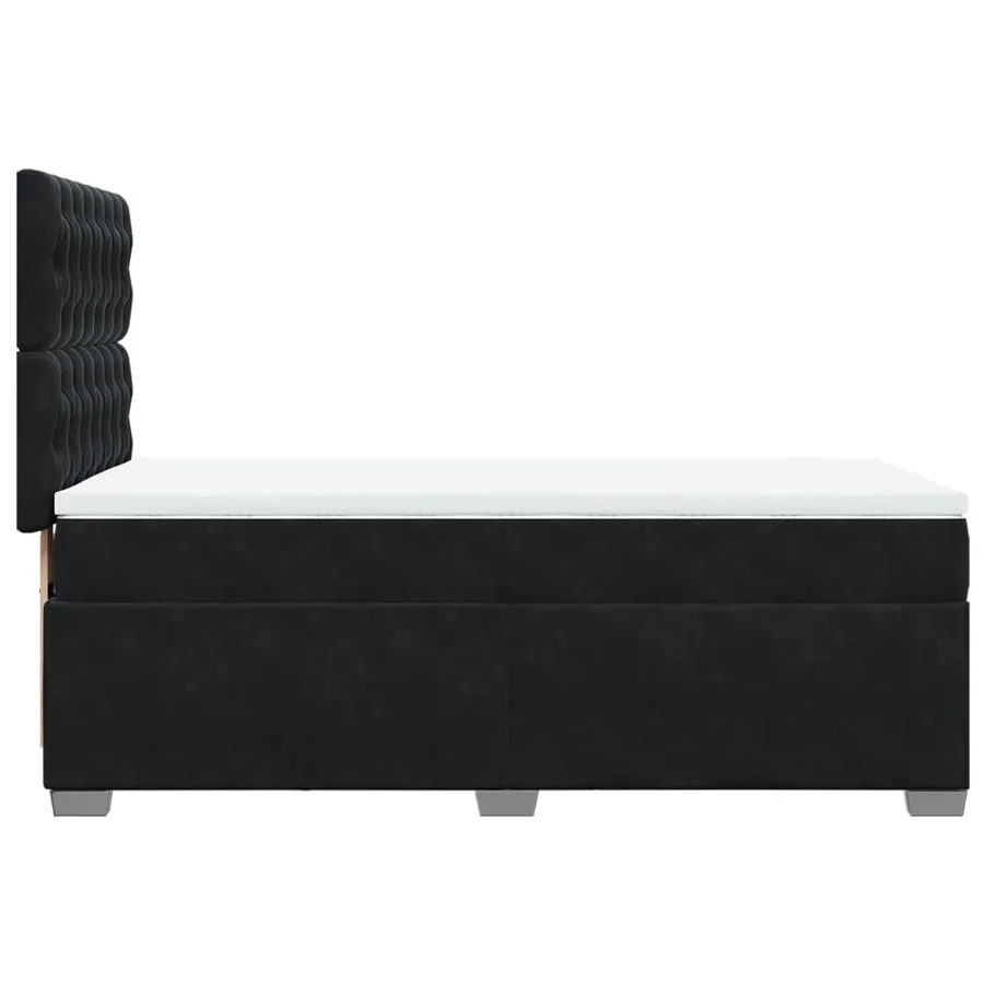 Sommier à lattes de lit avec matelas Noir 90x200 cm Velours - 9