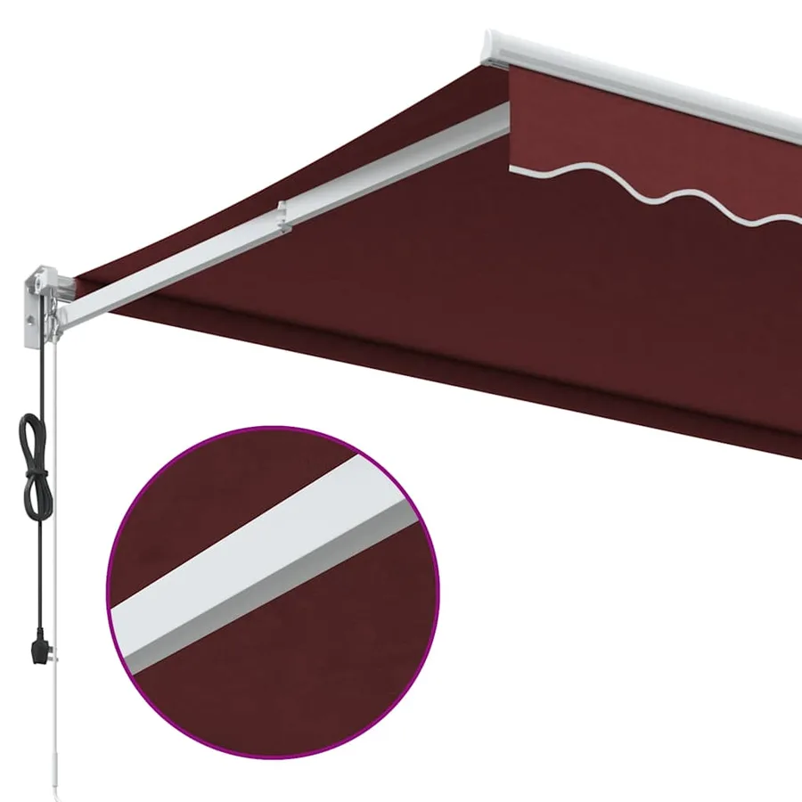 Auvent rétractable automatique bordeaux 350x250 cm - 6