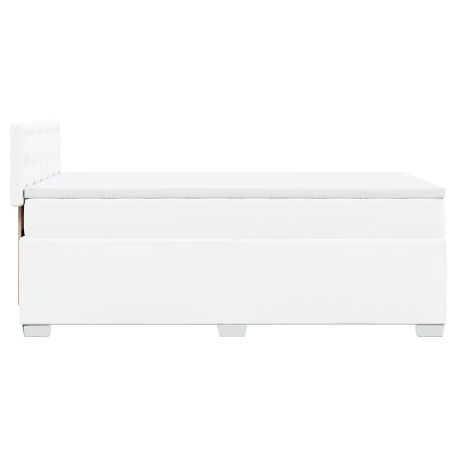 Sommier à lattes de lit avec matelas Blanc 100x200cm Similicuir - 5