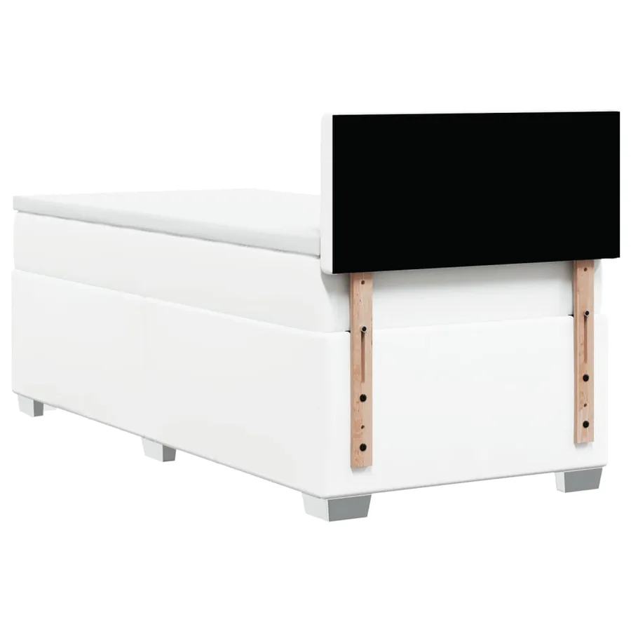 Sommier à lattes de lit avec matelas Blanc 100x200cm Similicuir - 6