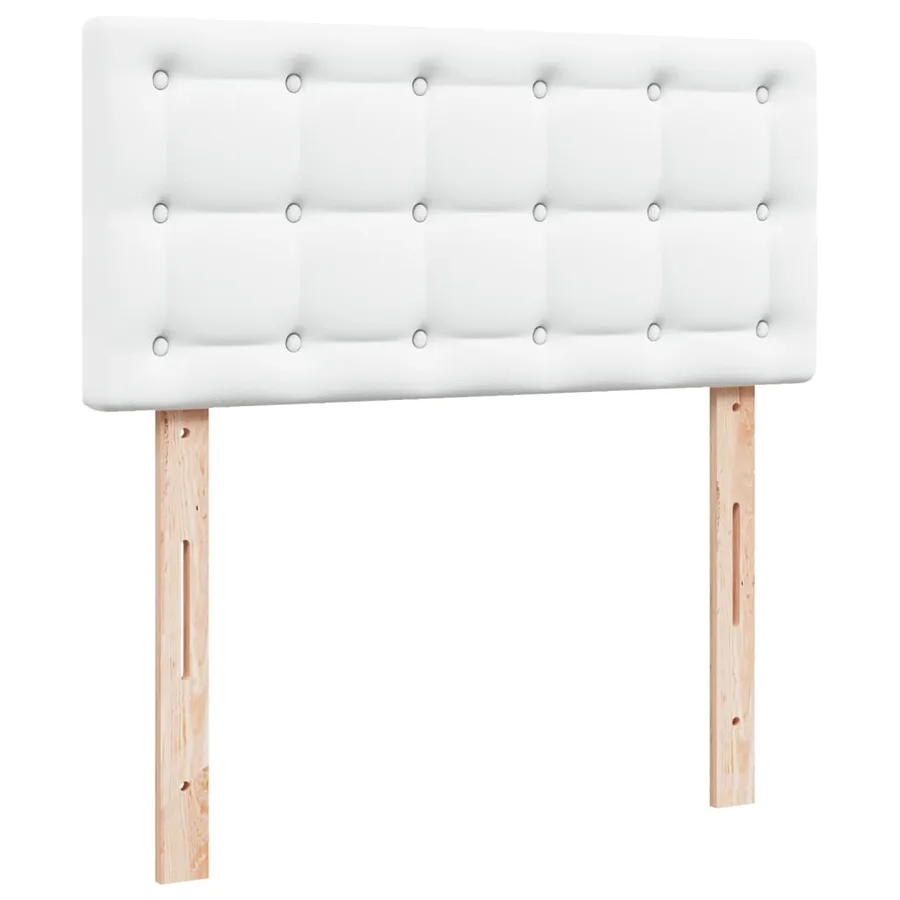 Sommier à lattes de lit avec matelas Blanc 100x200cm Similicuir - 7