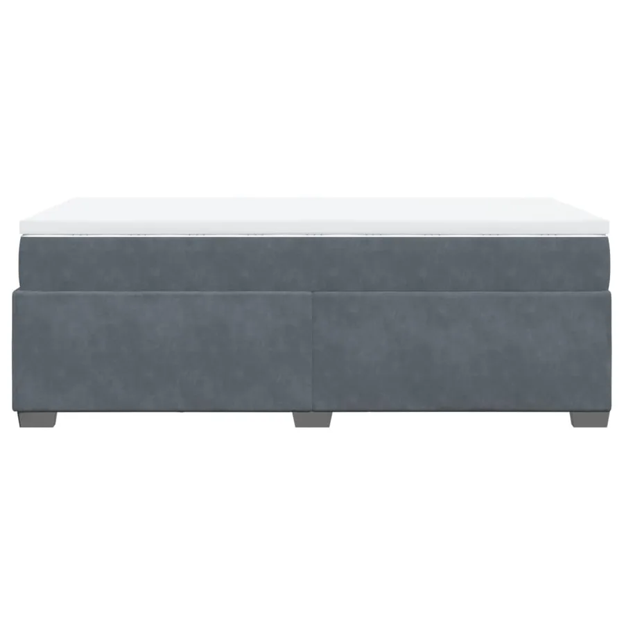 Sommier à lattes de lit et matelas Gris foncé 90x200 cm Velours - 8