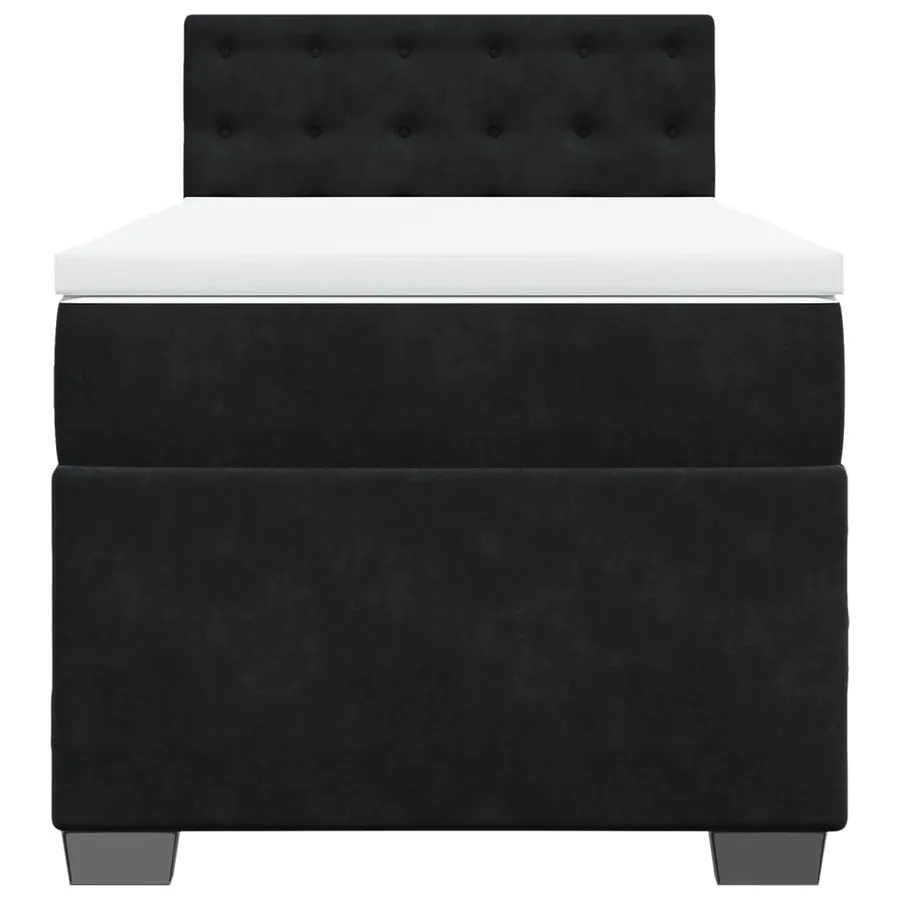 Sommier à lattes de lit avec matelas Noir 90x200 cm Velours - 4