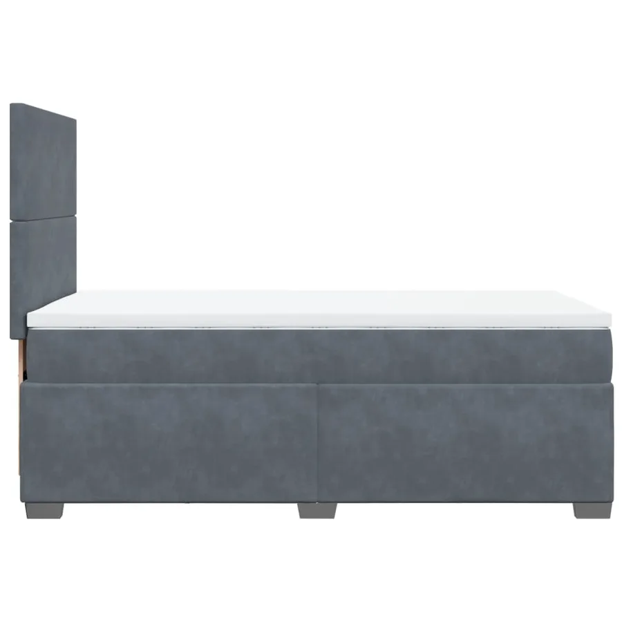 Sommier à lattes de lit et matelas Gris foncé 90x200 cm Velours - 9
