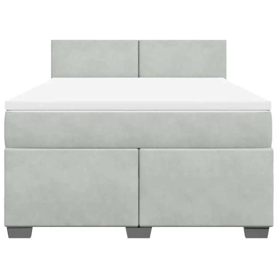 Sommier à lattes de lit et matelas Gris clair 160x200cm Velours - 4