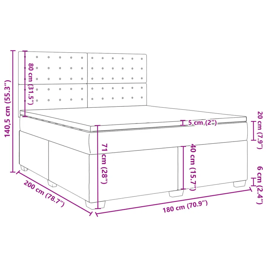 Sommier à lattes de lit avec matelas Gris 180x200 cm Similicuir - 13