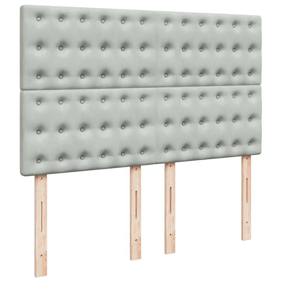Sommier à lattes de lit et matelas Gris clair 140x200cm Velours - 8