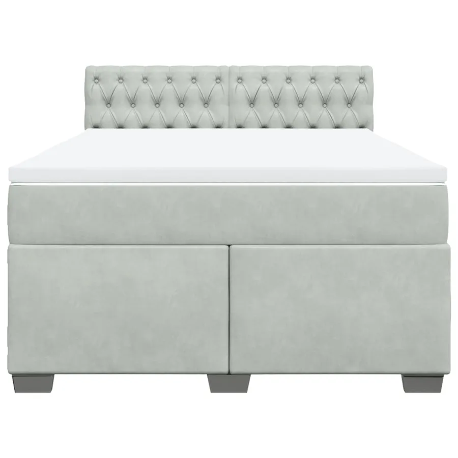 Sommier à lattes de lit et matelas Gris clair 160x200cm Velours - 4