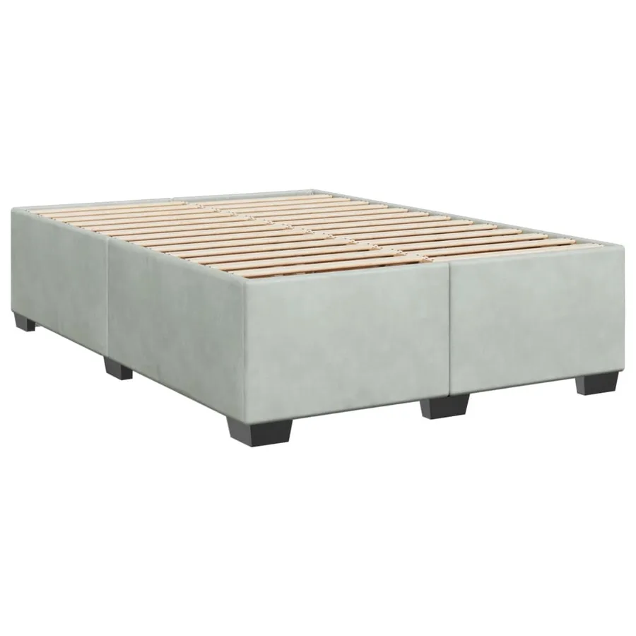 Sommier à lattes de lit et matelas Gris clair 140x200cm Velours - 5
