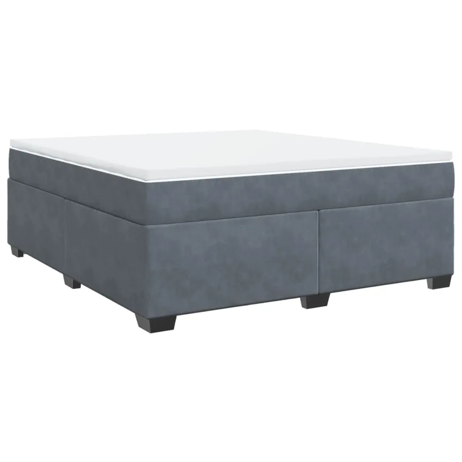 Sommier à lattes de lit et matelas Gris foncé 180x200cm Velours - 2