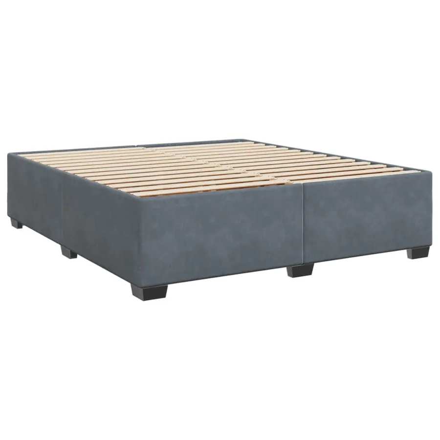 Sommier à lattes de lit et matelas Gris foncé 180x200cm Velours - 5