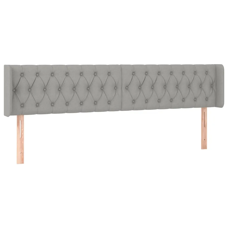 Tête de lit à LED Gris clair 203x16x78/88 cm Tissu - 3