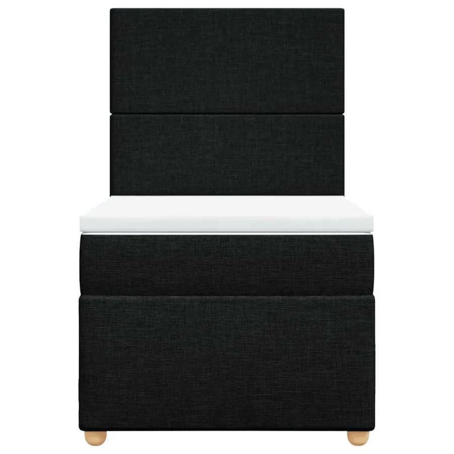 Sommier à lattes de lit avec matelas Noir 100x200 cm Tissu - 6