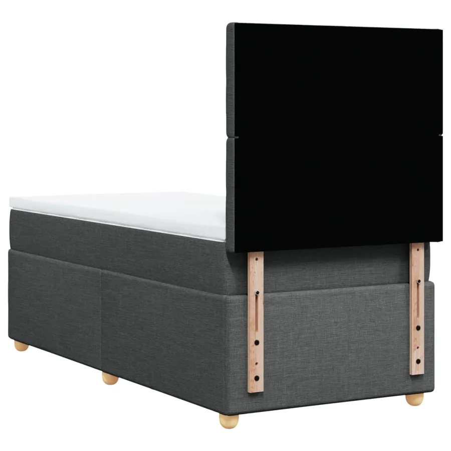 Sommier à lattes de lit avec matelas Gris foncé 90x200 cm Tissu - 8