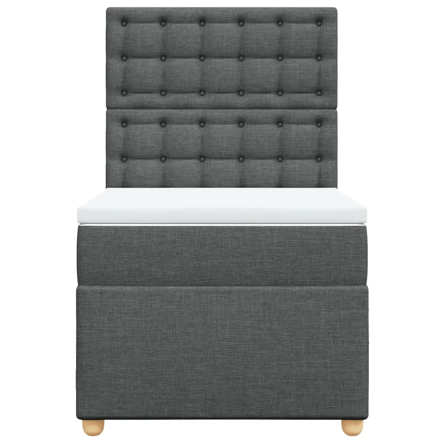 Sommier à lattes de lit avec matelas Gris foncé 90x200 cm Tissu - 4