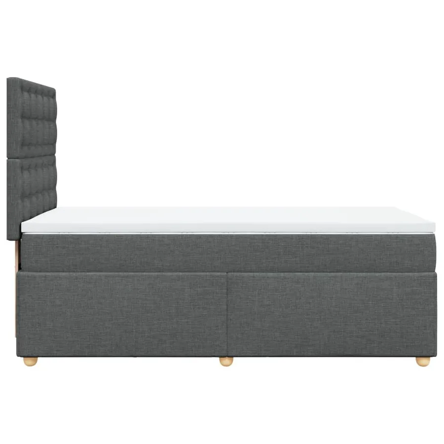 Sommier à lattes de lit avec matelas Gris foncé 90x200 cm Tissu - 5