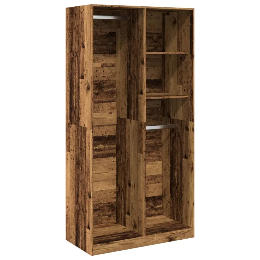 Garde-robe vieux bois 100x50x200 cm bois d'ingénierie - 2