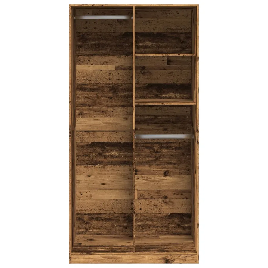 Garde-robe vieux bois 100x50x200 cm bois d'ingénierie - 4