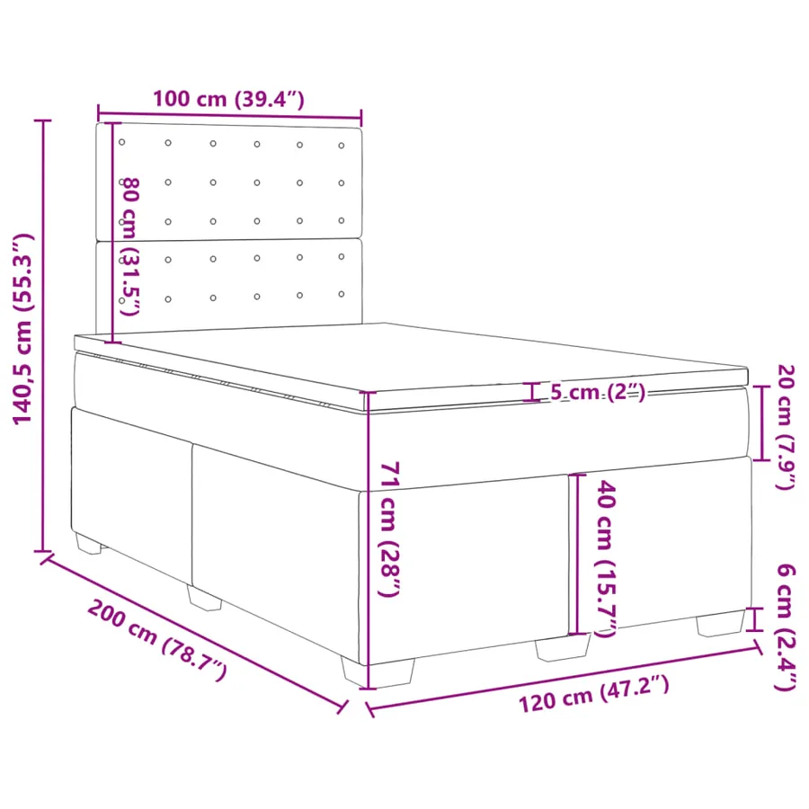 Sommier à lattes de lit avec matelas Blanc 120x200cm Similicuir - 13