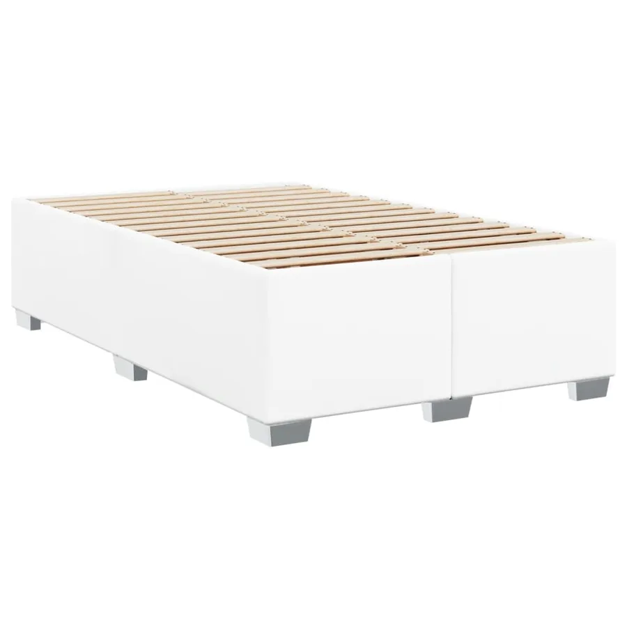 Sommier à lattes de lit avec matelas Blanc 120x200cm Similicuir - 5