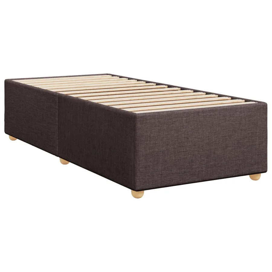 Cadre de lit sans matelas marron foncé 90x200 cm tissu - 3