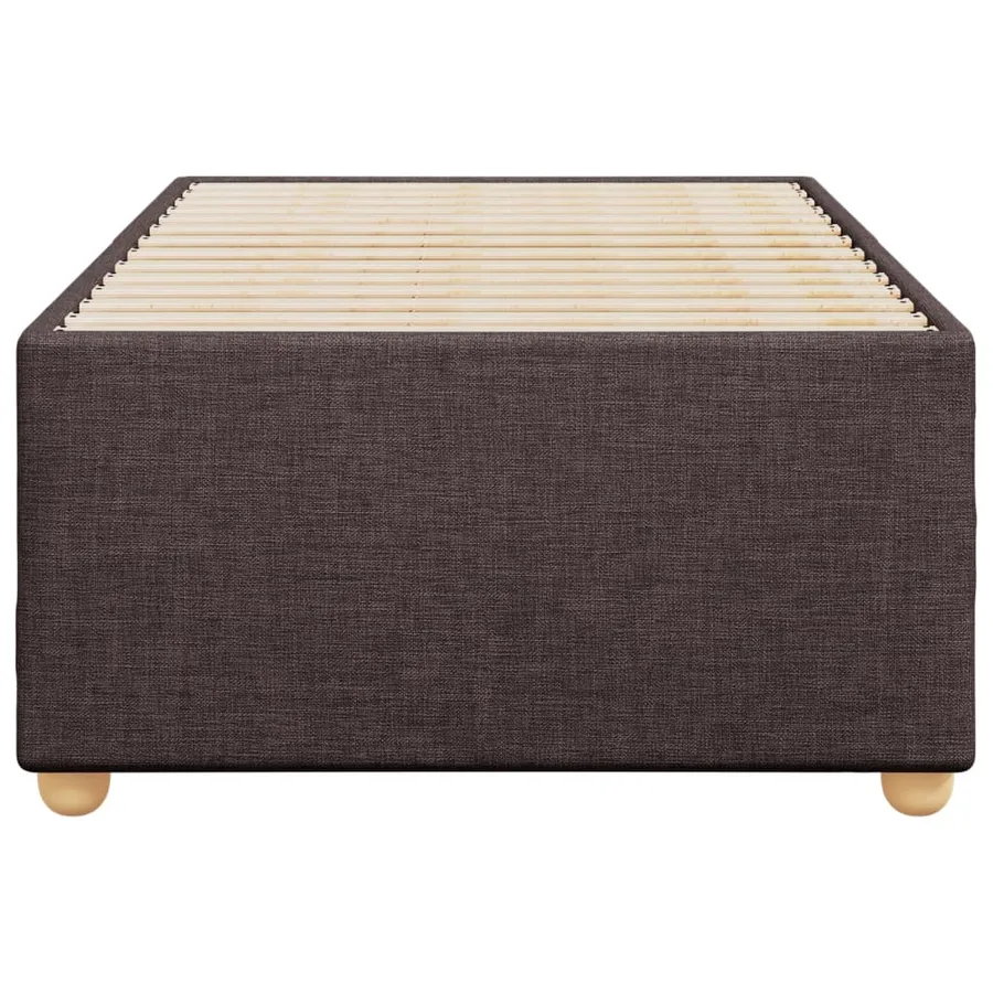 Cadre de lit sans matelas marron foncé 90x200 cm tissu - 4