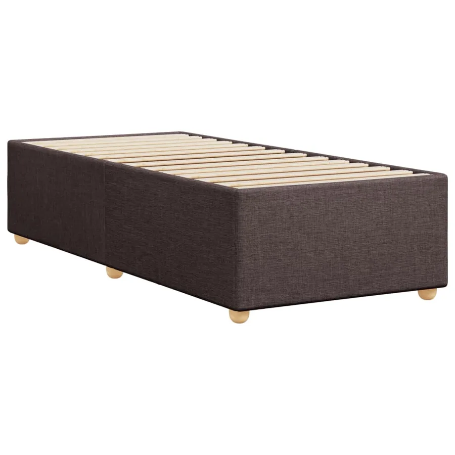 Cadre de lit sans matelas marron foncé 90x200 cm tissu - 6