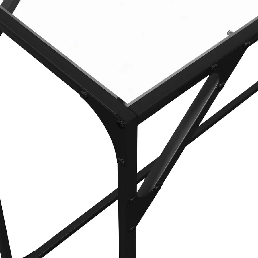 Table console avec dessus en verre transparent 98x35x81cm acier - 8