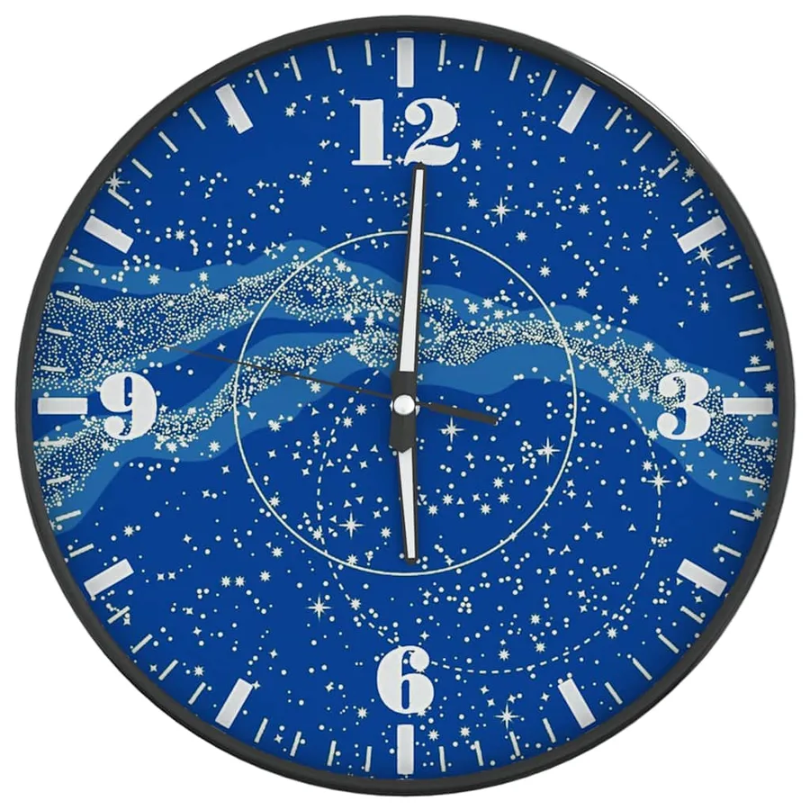 Horloge murale et échelles et aiguilles lumineuses bleu Ø30 cm - 2
