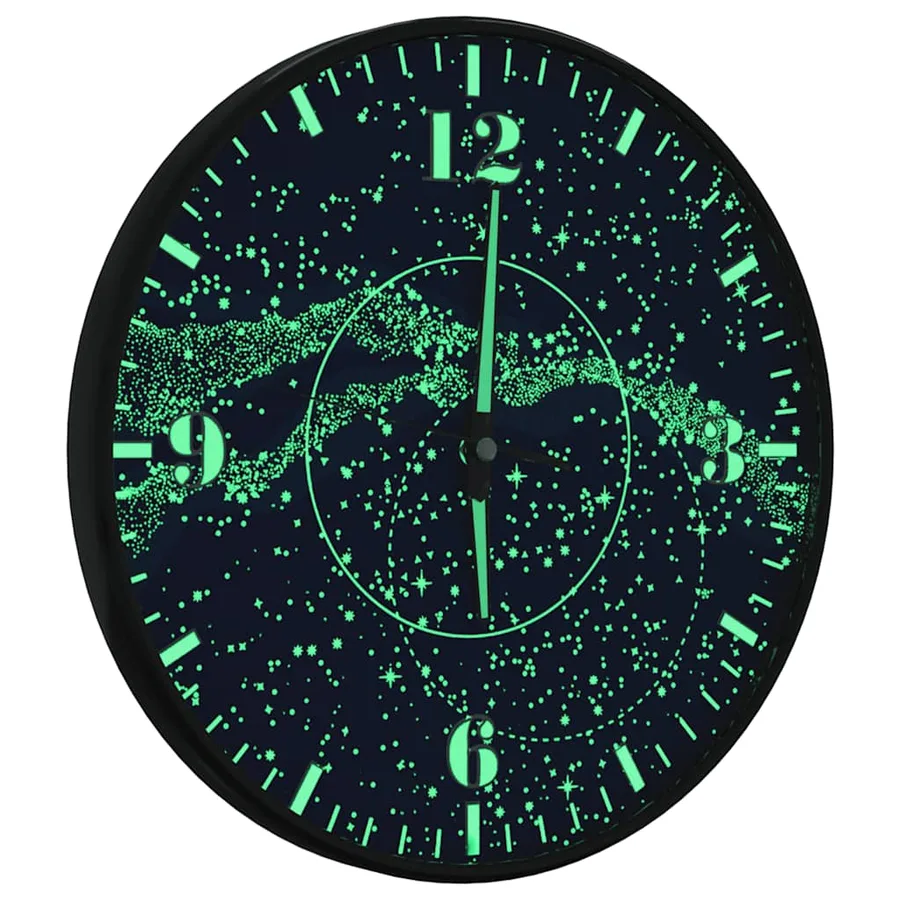 Horloge murale et échelles et aiguilles lumineuses bleu Ø30 cm - 6