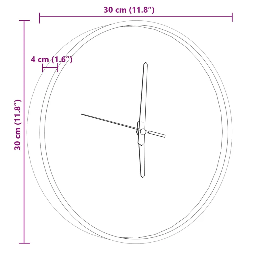 Horloge murale et échelles et aiguilles lumineuses bleu Ø30 cm - 8
