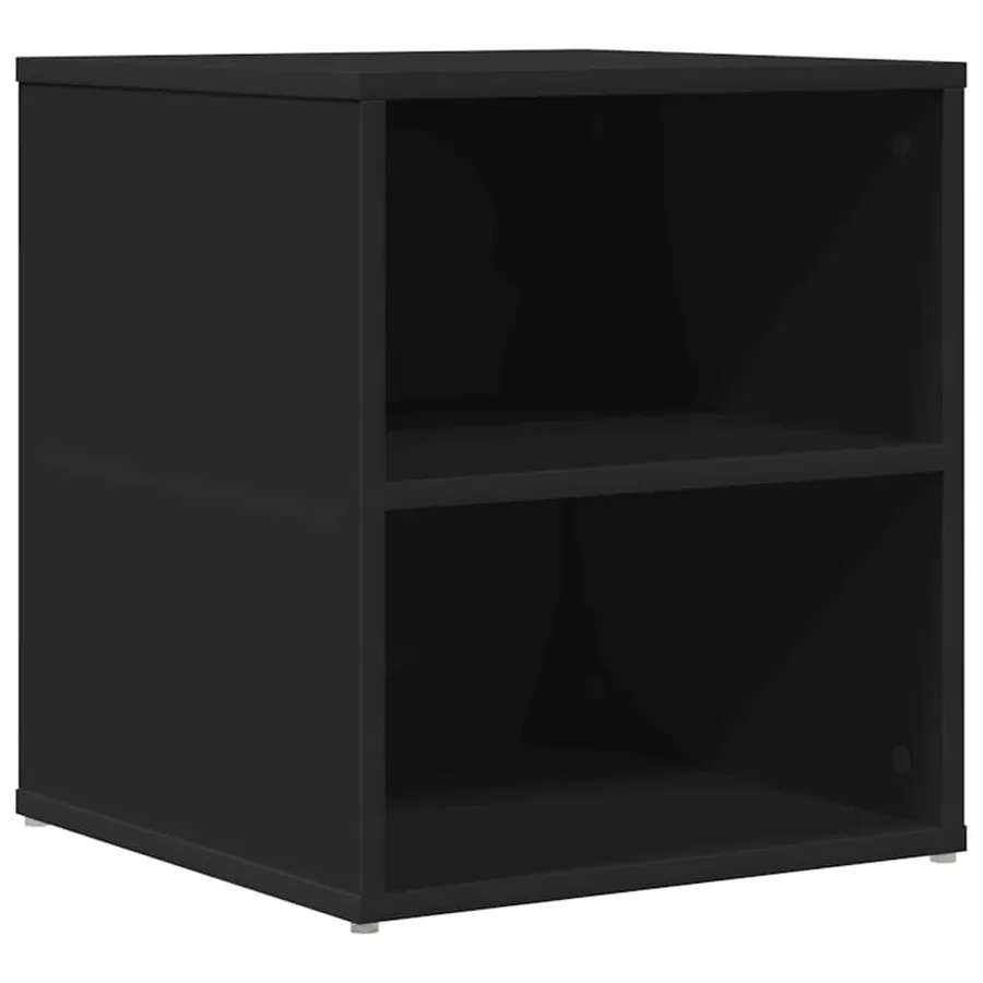 Armoire d'angle noir 200x40x45 cm bois d’ingénierie - 7