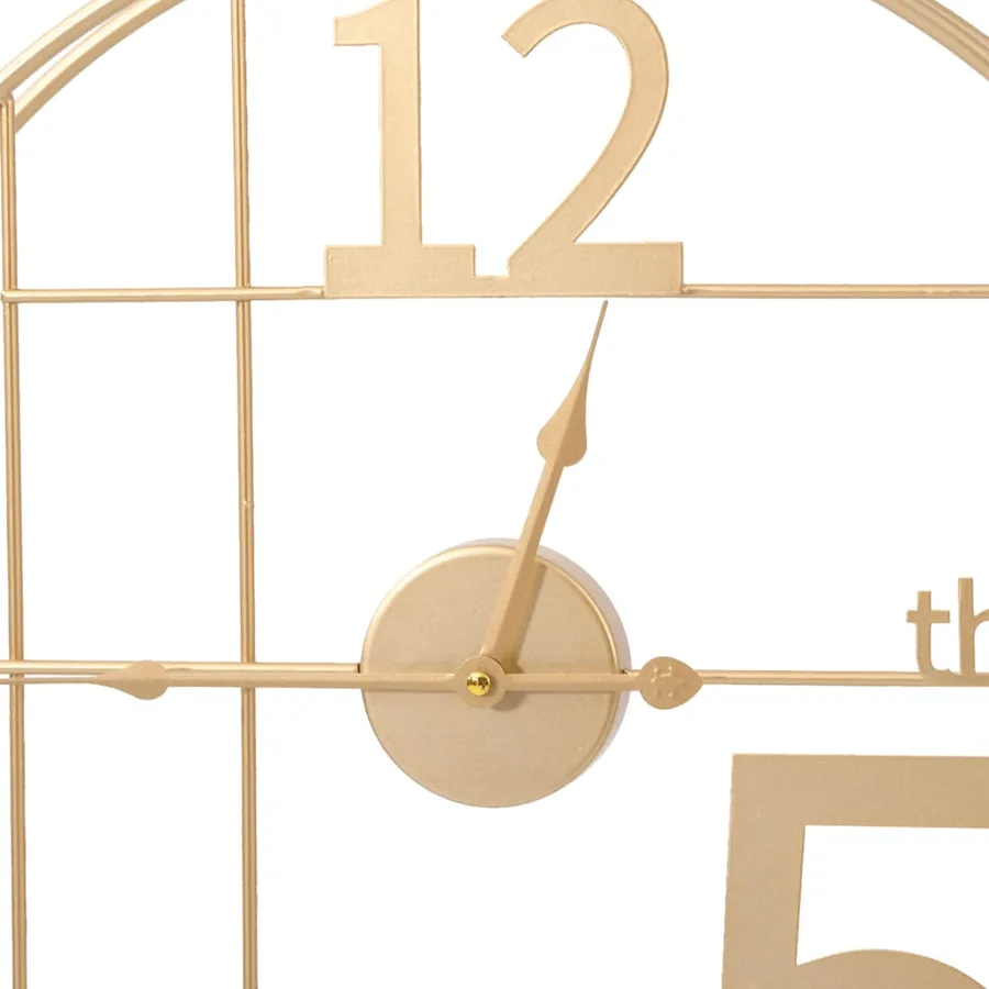 Horloge murale doré Ø50 cm fer - 6