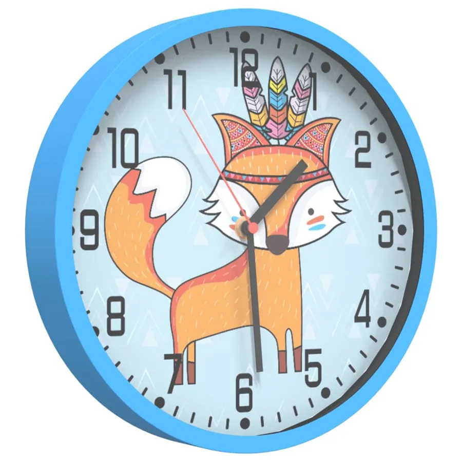 Horloge murale bleu Ø25,5 cm polystyrène et verre - 3