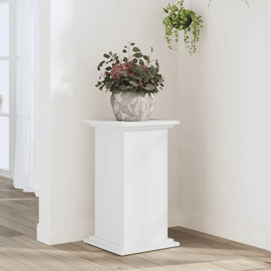 Support pour plantes blanc 33x33x60 cm bois d'ingénierie