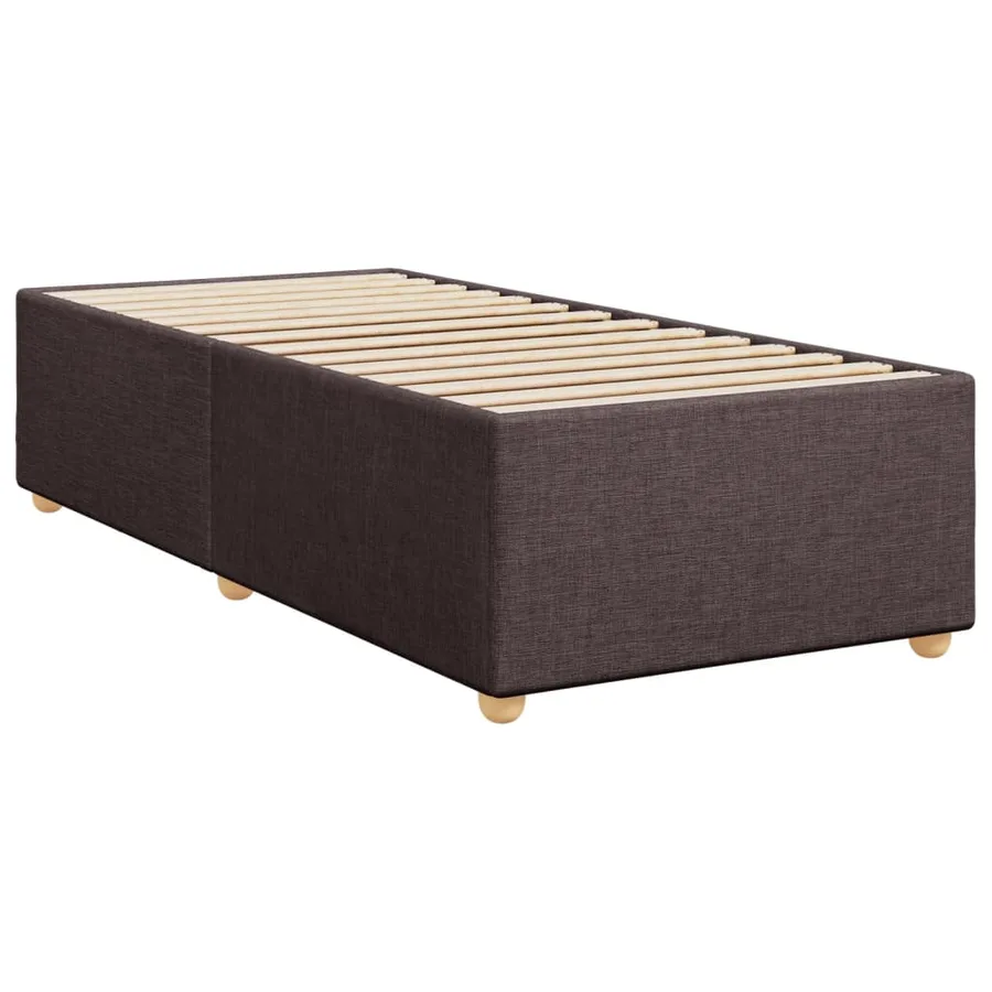 Cadre de lit sans matelas marron foncé 90x190 cm tissu - 3