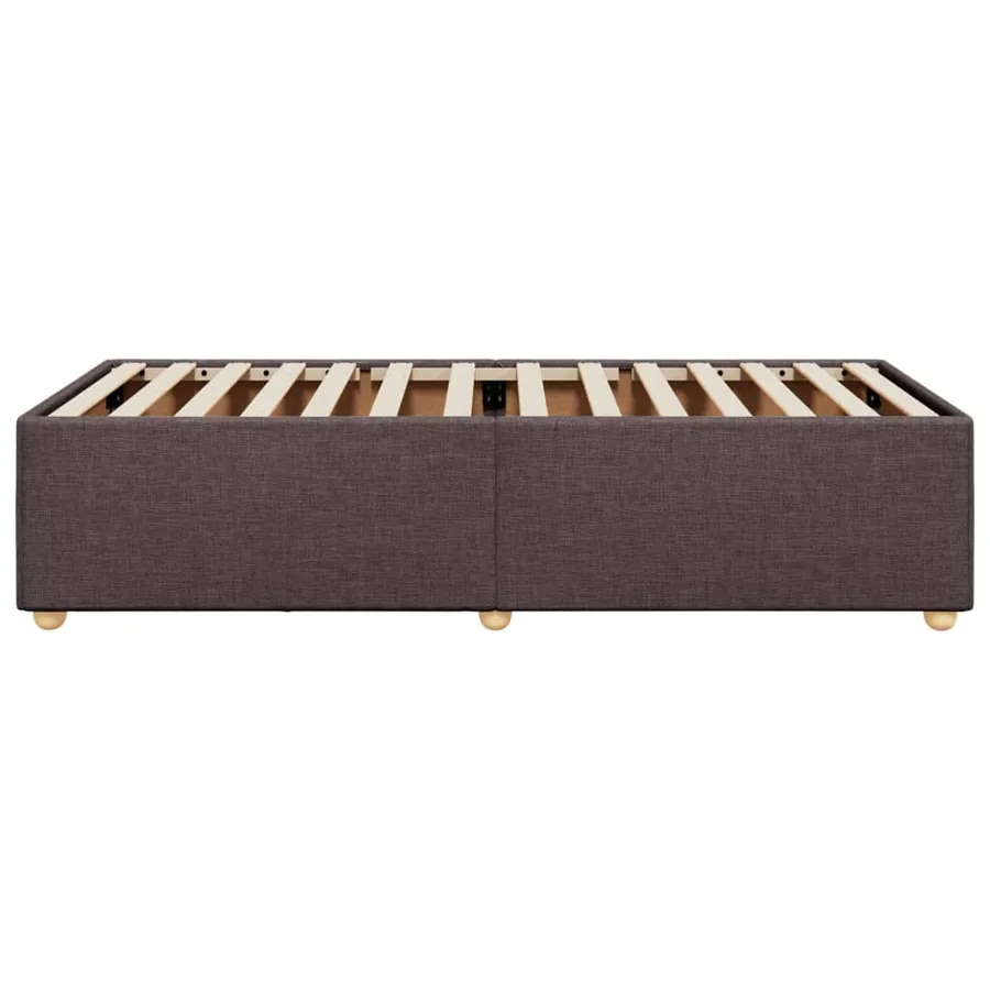 Cadre de lit sans matelas marron foncé 90x190 cm tissu - 5
