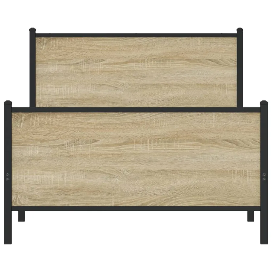Cadre de lit en métal sans matelas chêne sonoma 107x203 cm - 5