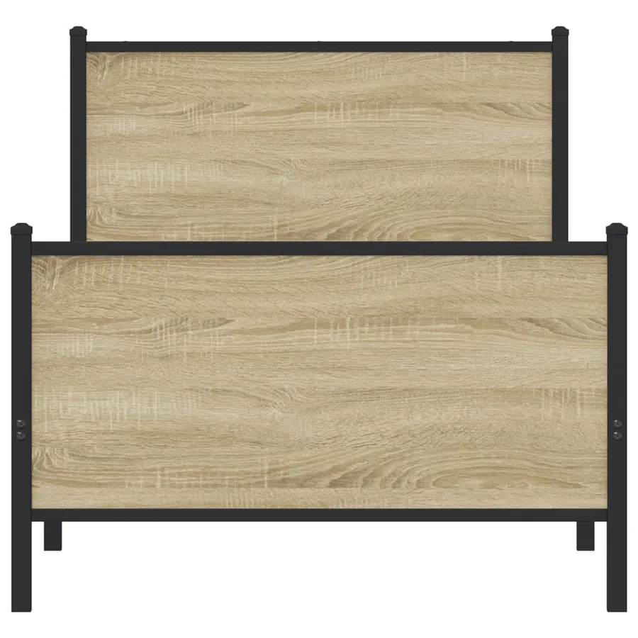 Cadre de lit en métal sans matelas chêne sonoma 90x190 cm - 5