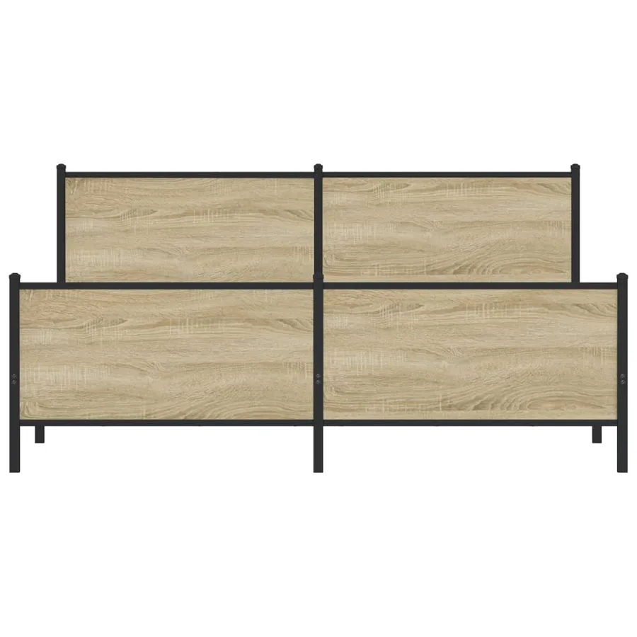 Cadre de lit en métal sans matelas chêne sonoma 180x200 cm - 5