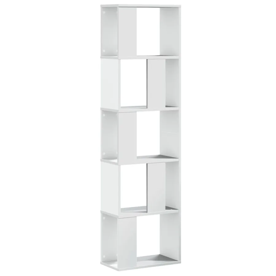 Bibliothèque 5 niveaux blanc 45x23,5x162,5 cm bois d'ingénierie - 2