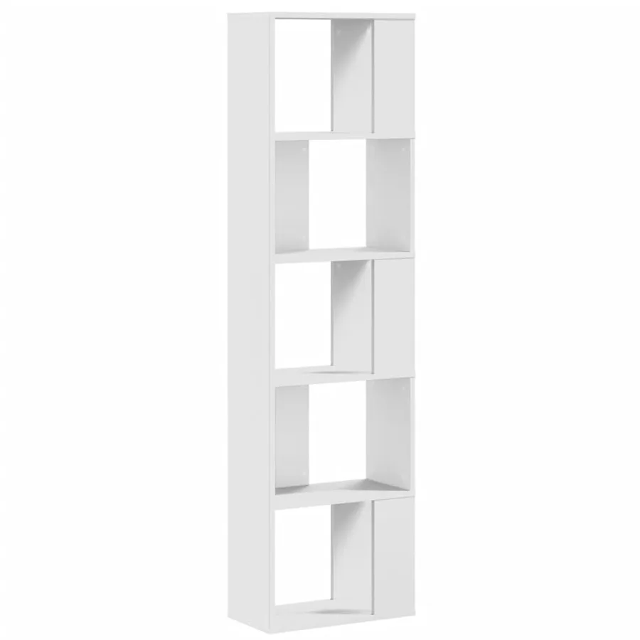 Bibliothèque 5 niveaux blanc 45x23,5x162,5 cm bois d'ingénierie - 5