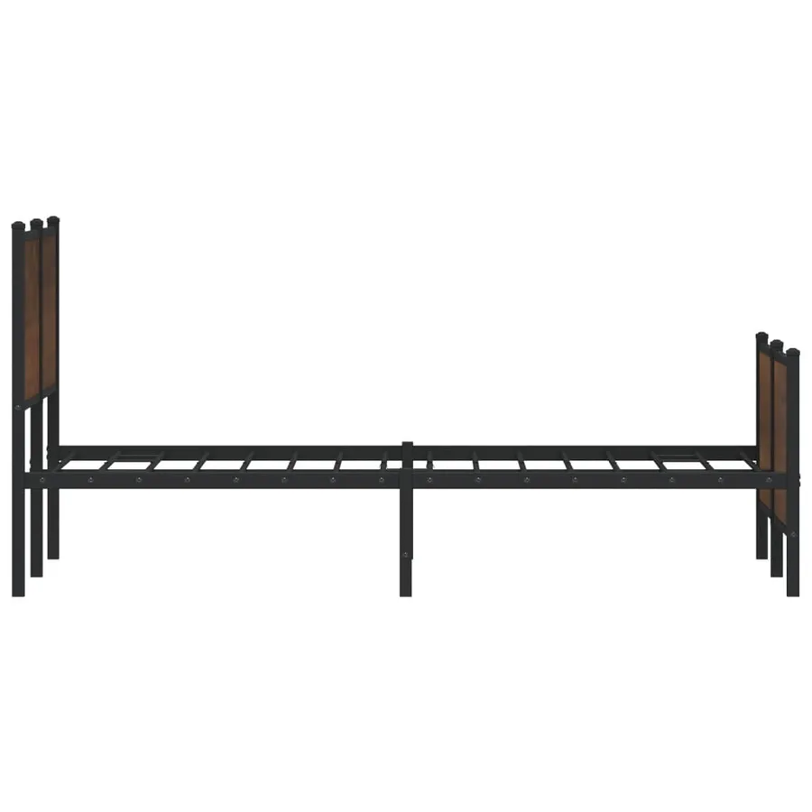 Cadre de lit en métal sans matelas chêne marron 160x200 cm - 6