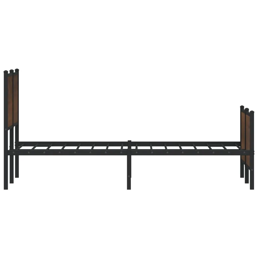 Cadre de lit en métal sans matelas chêne marron 140x200 cm - 6