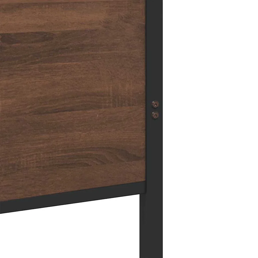 Cadre de lit en métal sans matelas chêne marron 140x200 cm - 8