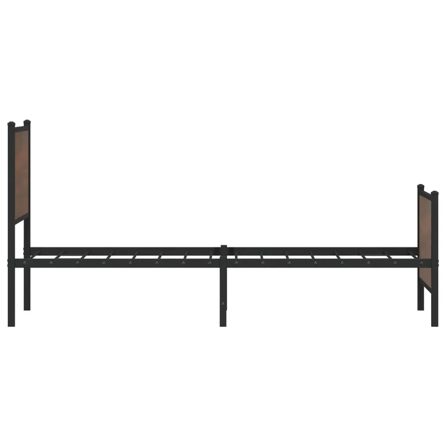 Cadre de lit en métal sans matelas chêne marron 107x203 cm - 6